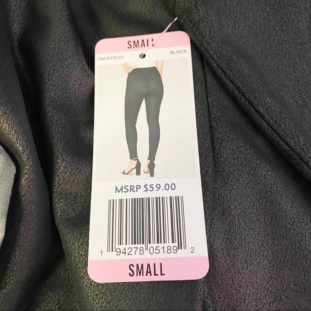 NWT Seven7 High Rise Black Faux Leather Leggings Vegan Leather - Picture 5 of 6